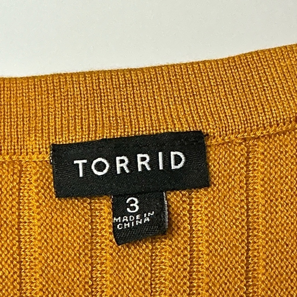 Torrid Ribbed Knit Dress Mustard Gold Mini Sweater Skater Scoop Neck Dress 3X - Picture 14 of 16